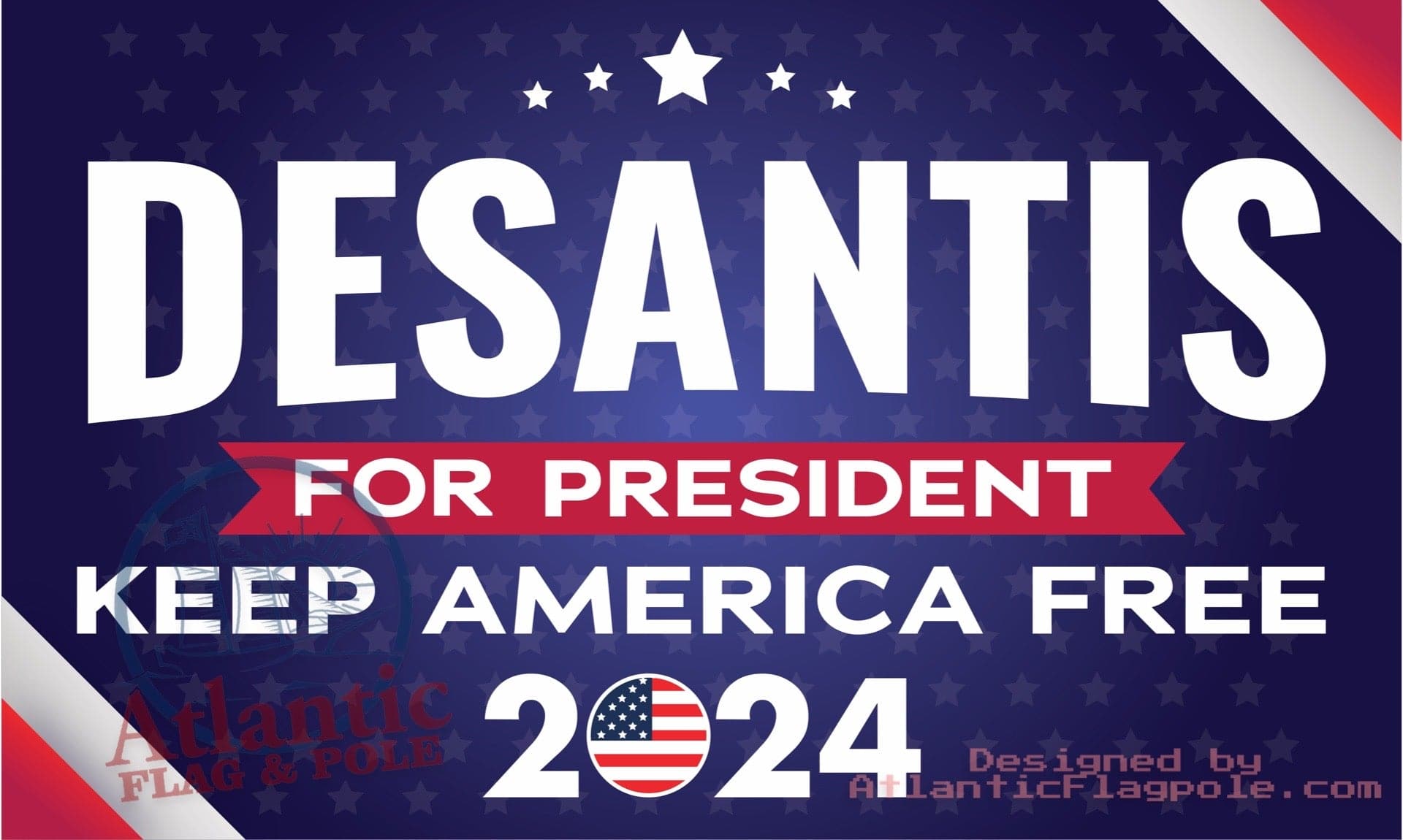 DESANTIS 2024 KEEP AMERICA FREE 2024 Flag 3' x 5' Size Blue