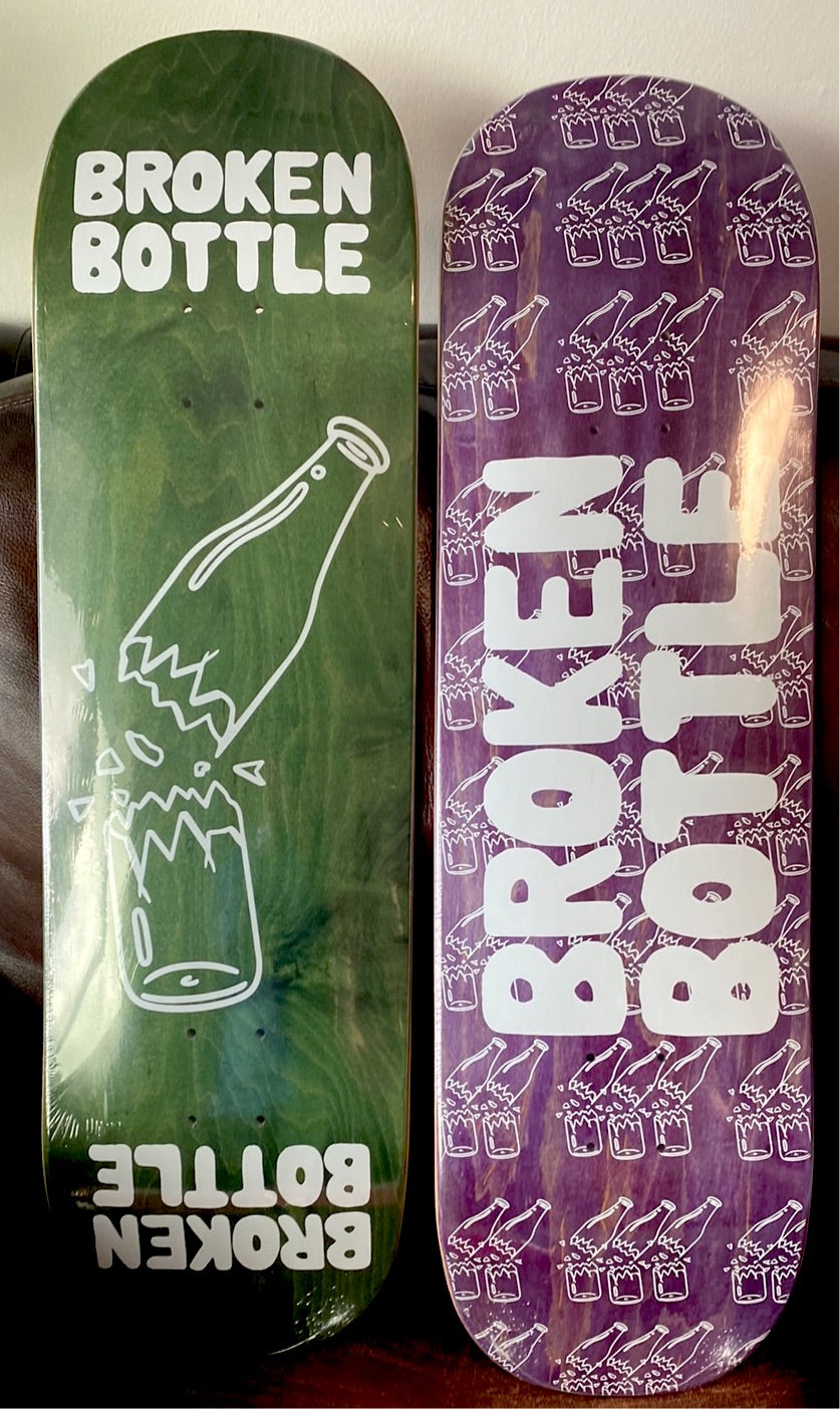 8.75" Full Popsicle Shape Broken Bottle Skateboard Deck