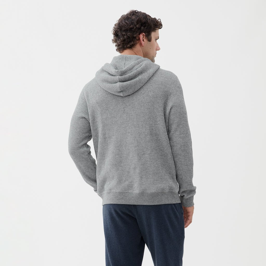 Ivan Waffle Thermal Hoodie - Heather Grey