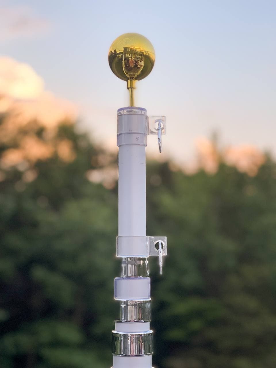 Rise Flagpole 20 Foot Silver