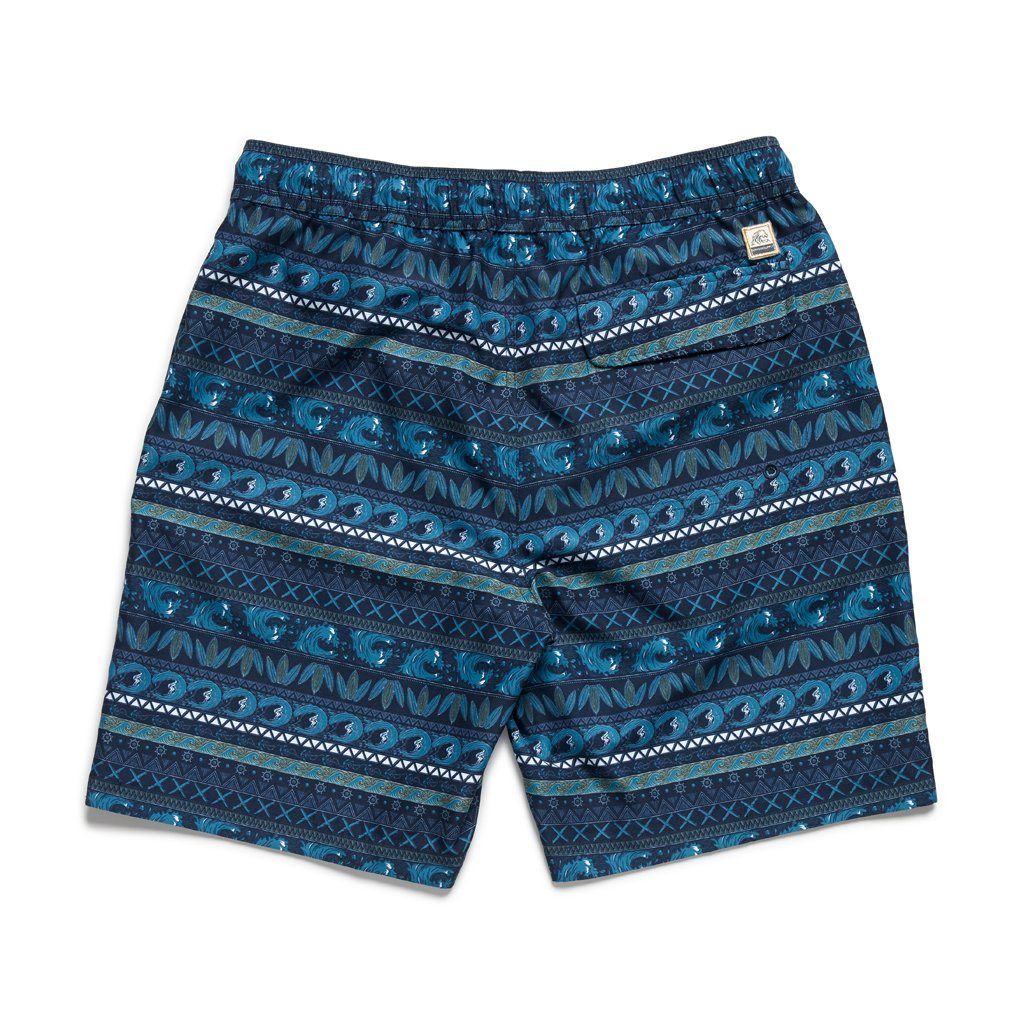 Printed Wave Motif Lined Volley - Beach Bandana