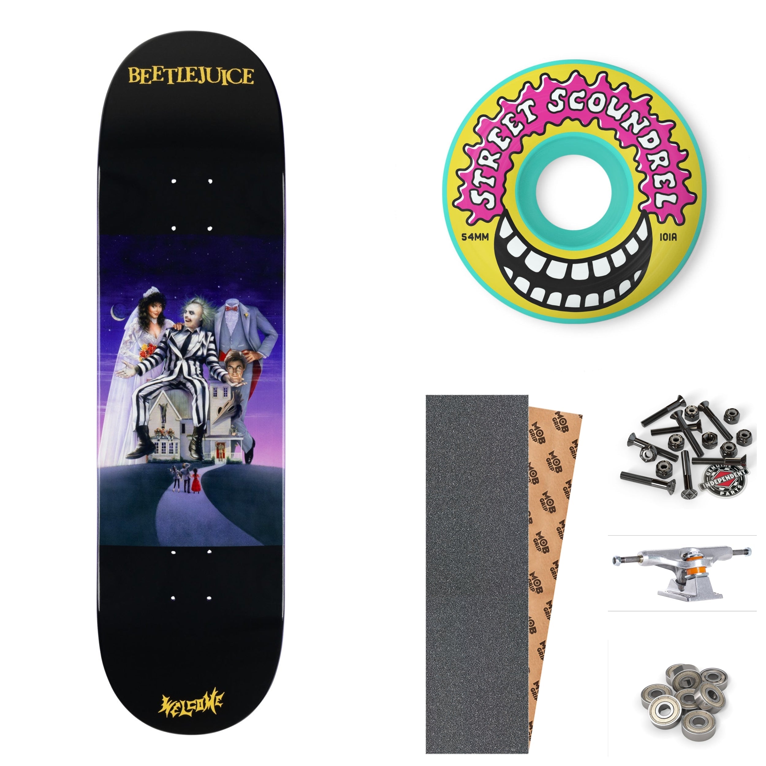 WELCOME X BEETLEJUICE "SHOWTIME" 9" COMPLETE SKATEBOARD