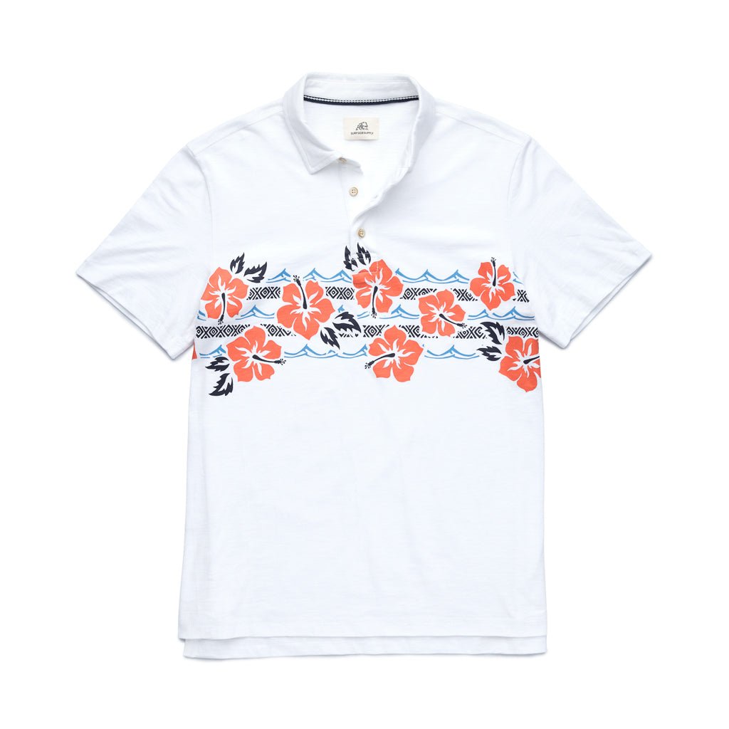 Ryan Floral Polo - White