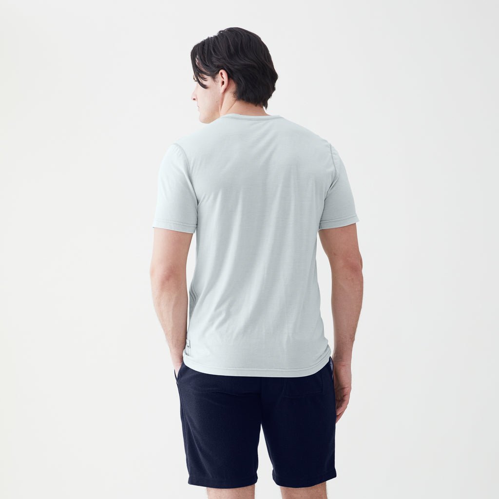 Sean Burnout Henley - Aqua Grey