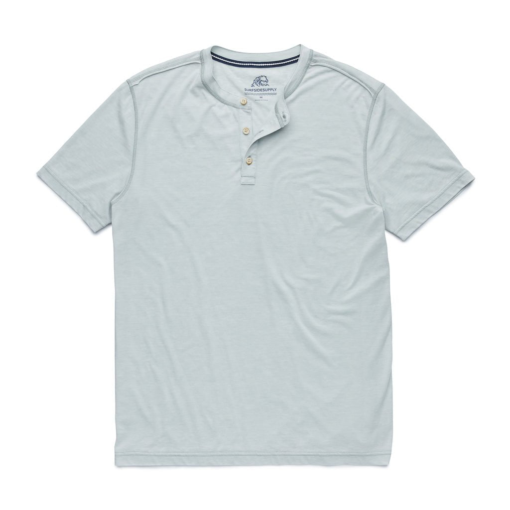 Sean Burnout Henley - Aqua Grey