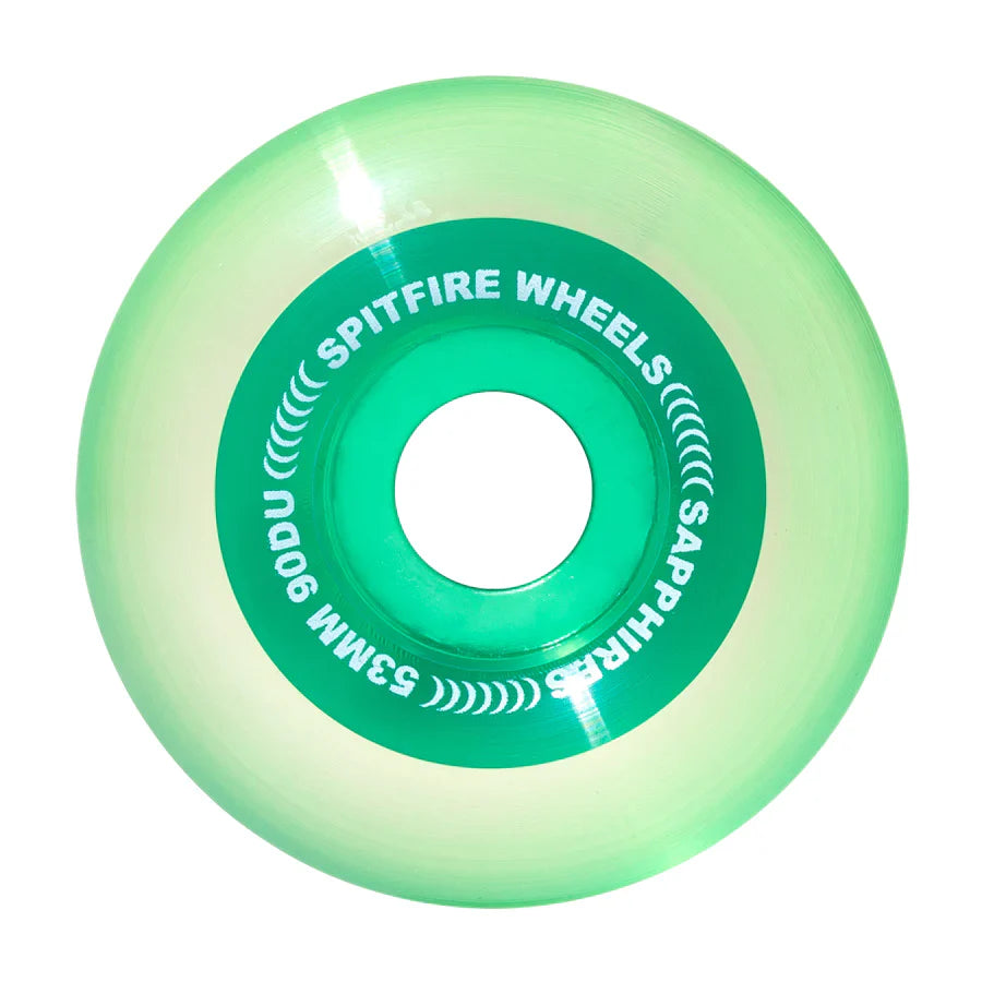 Spitfire Wheels Sapphire Cruiser 53mm 90a - Clear/Green (Set of 4)