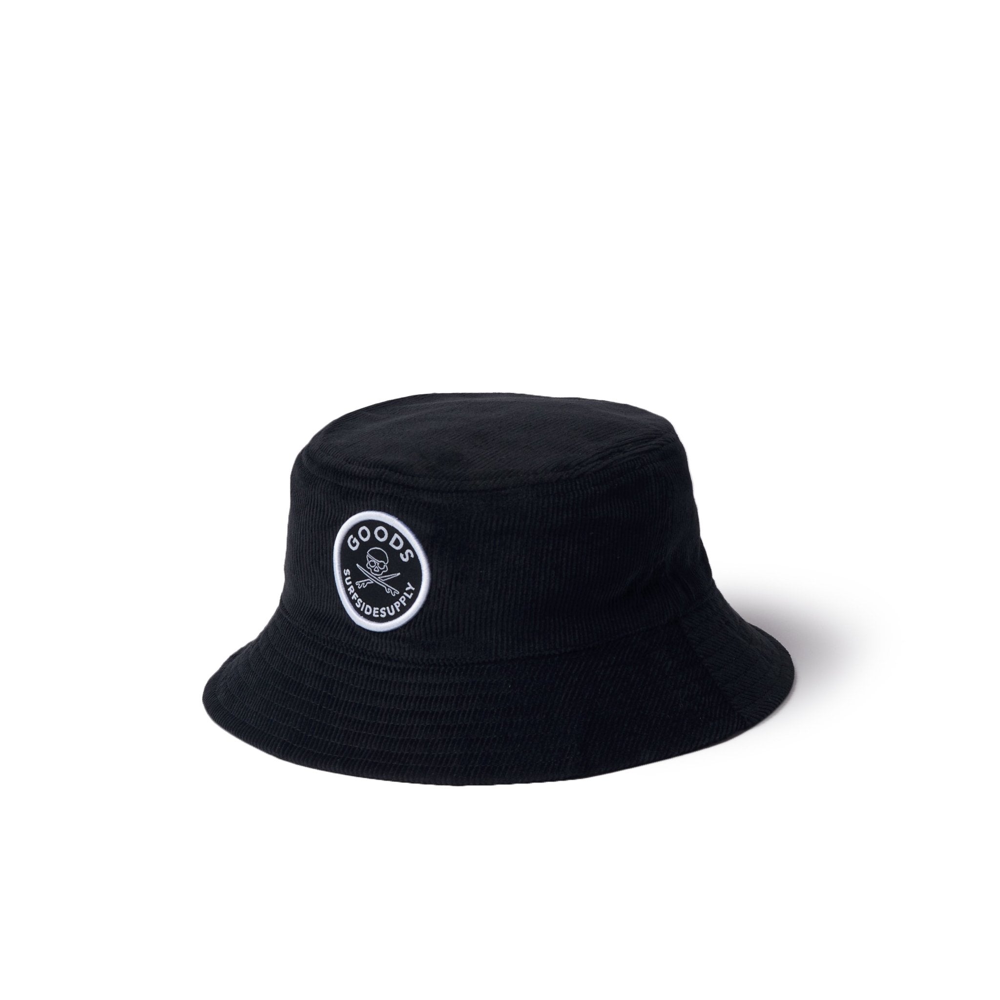 Skull Corduroy Bucket Hat - Black