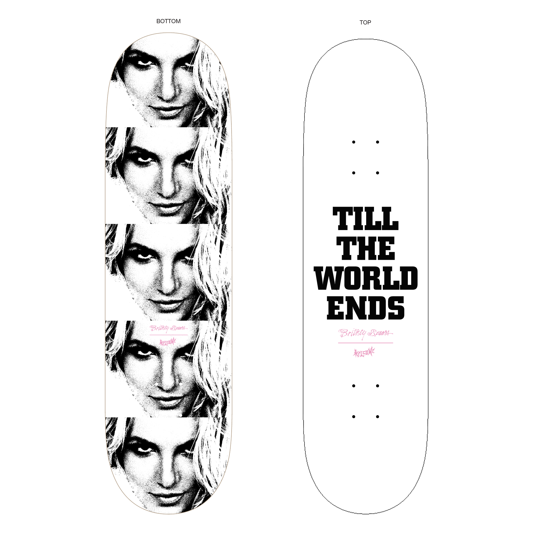 WELCOME X BRITNEY SPEARS "WORLD" 8.75" COMPLETE SKATEBOARD
