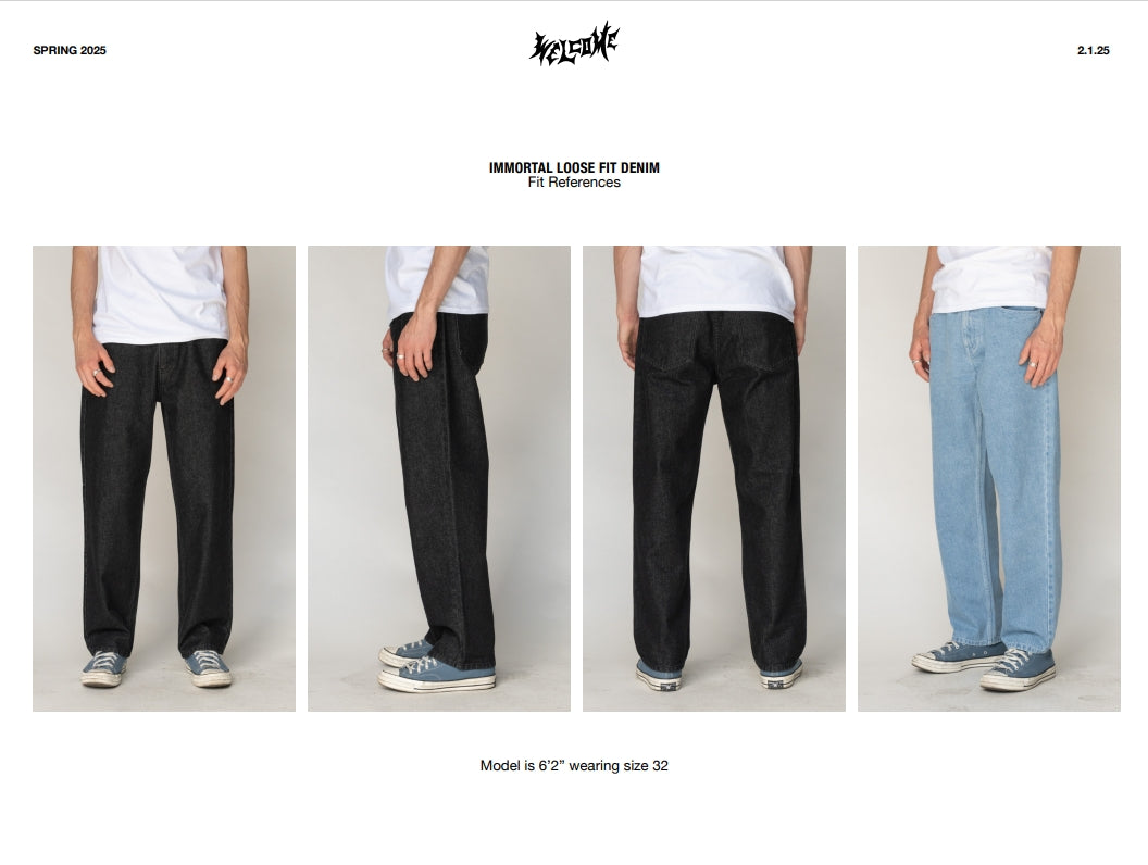 Welcome Immortal Washed Black Denim Pants