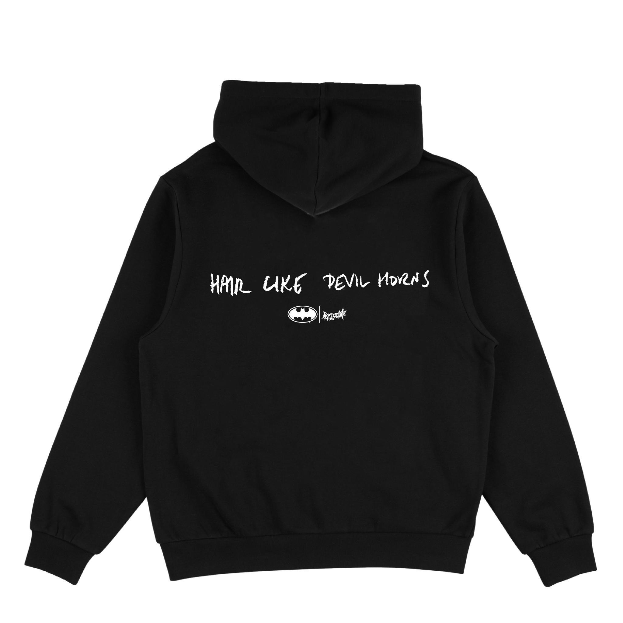 WELCOME X BATMAN DEVIL HORNS HOODED SWEATSHIRT