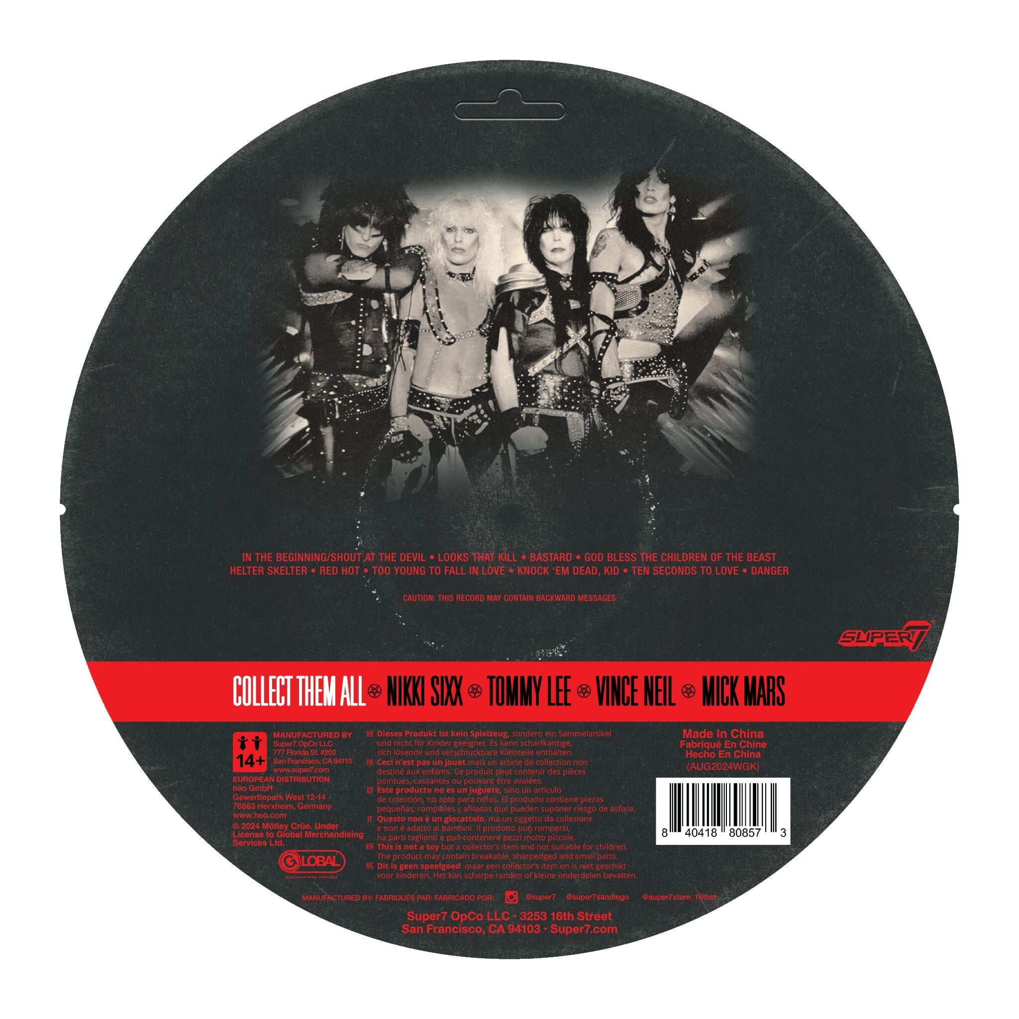 Super7 x Mötley Crüe - Nikki Sixx (Shout At The Devil B&W) ReAction Figure