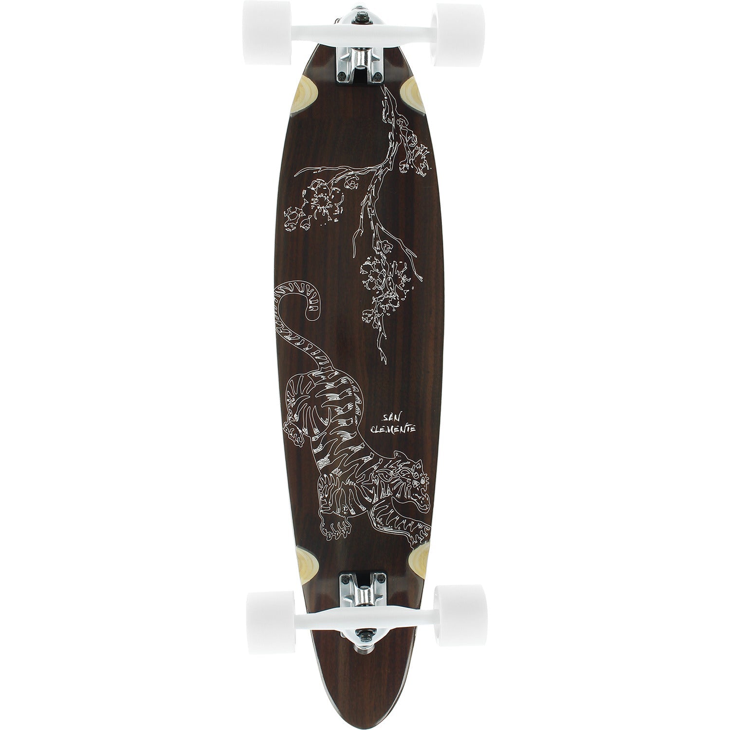 San Clemente Tiger Lilly Pintail Longboard Complete - 8.0"
