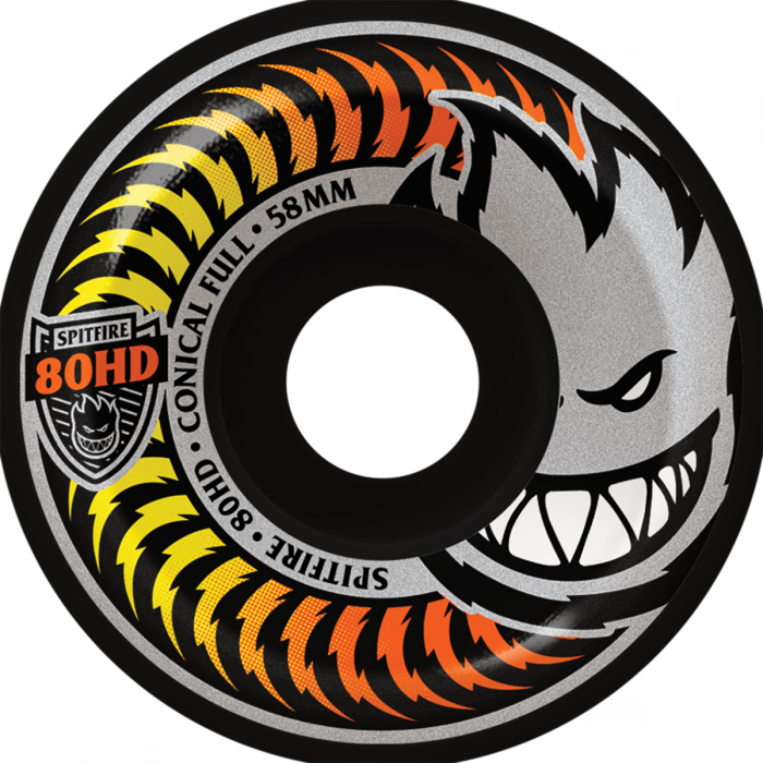 Spitfire Wheels 80HD Fade Conical Full 58mm - Black (Set of 4)