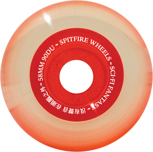 Spitfire Wheels Sci-Fi Sapphires 90DU Cruiser 58mm - Clear Red (Set of 4)