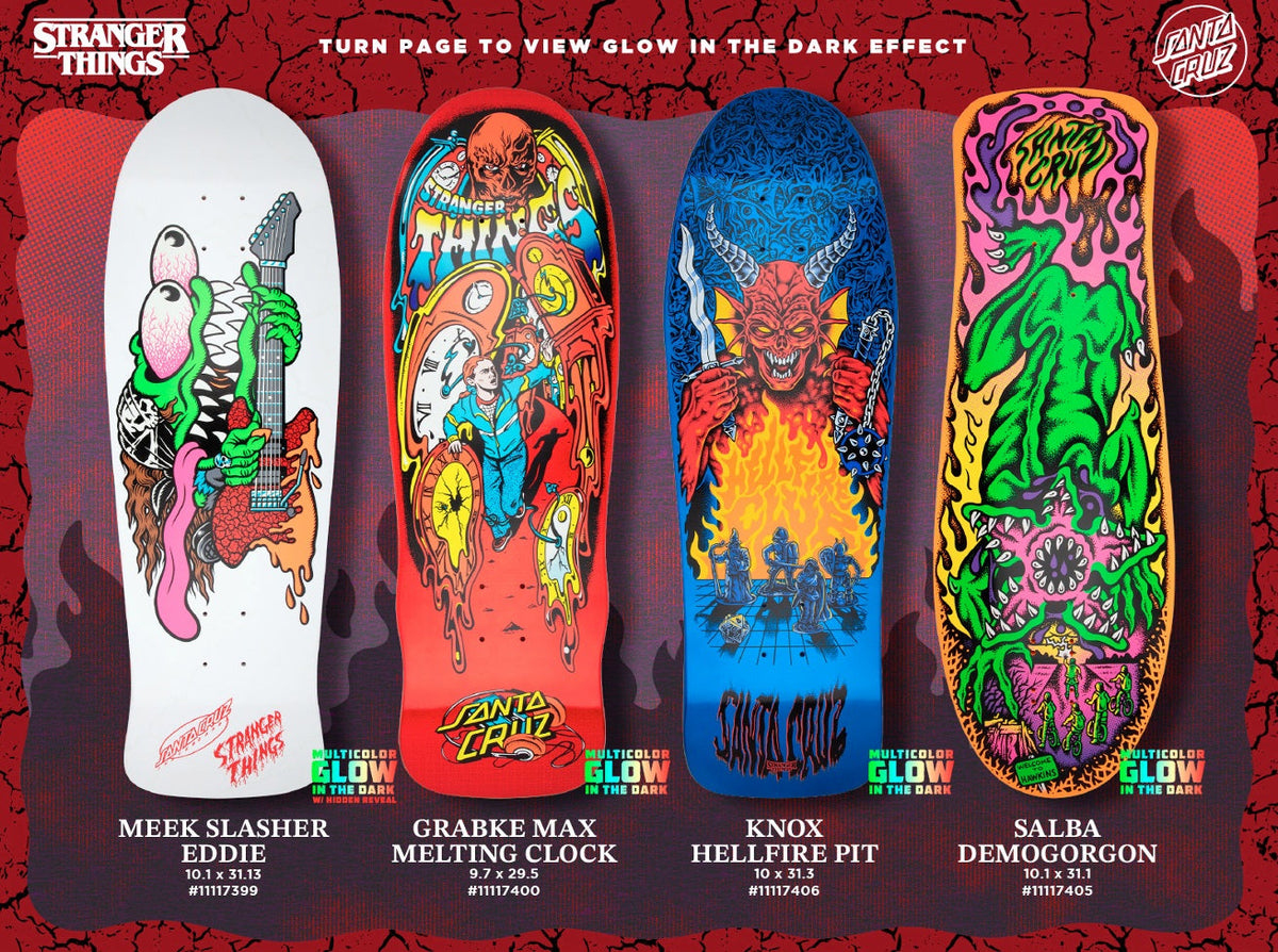 SANTA CRUX x STRANGER THINGS GRABKE MAX MELTING CLOCK 9.7" SKATEBOARD DECK