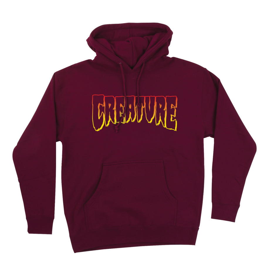 Creature Logo Outline Pullover Heavyweight Hooded Sweatshirt
