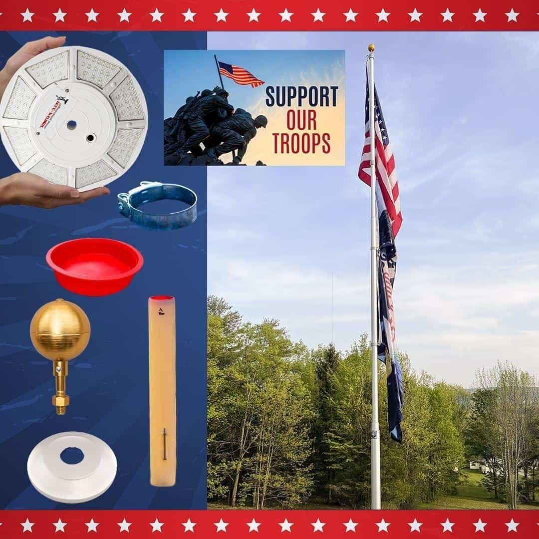 Skip Bedell July 4th Telescoping Flagpole Package Deal 2022