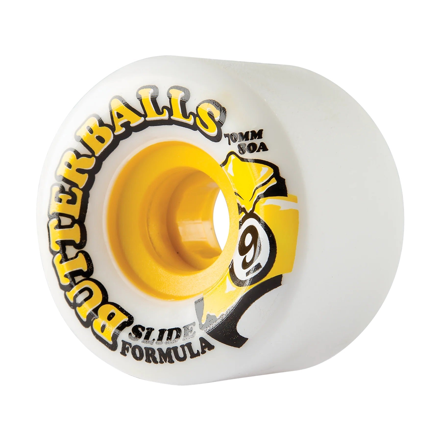 Sector 9 Wheels Slide Butterballs 70mm 80a - White/Yellow (Set)