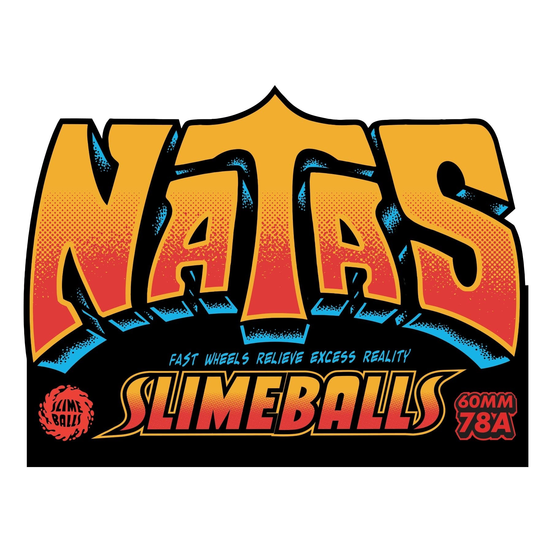 Slime Balls Natas Reissue White Hardline 54mm 95a Skateboard Wheels