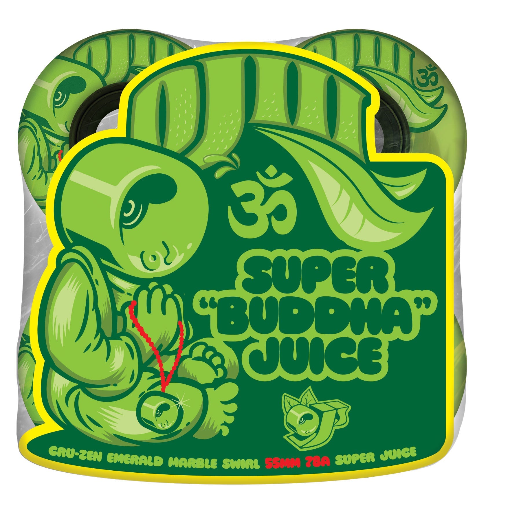 OJ 55mm Cru-Zen Mini Super Juice Emerald Marble Swirl 78a Skateboard Wheels