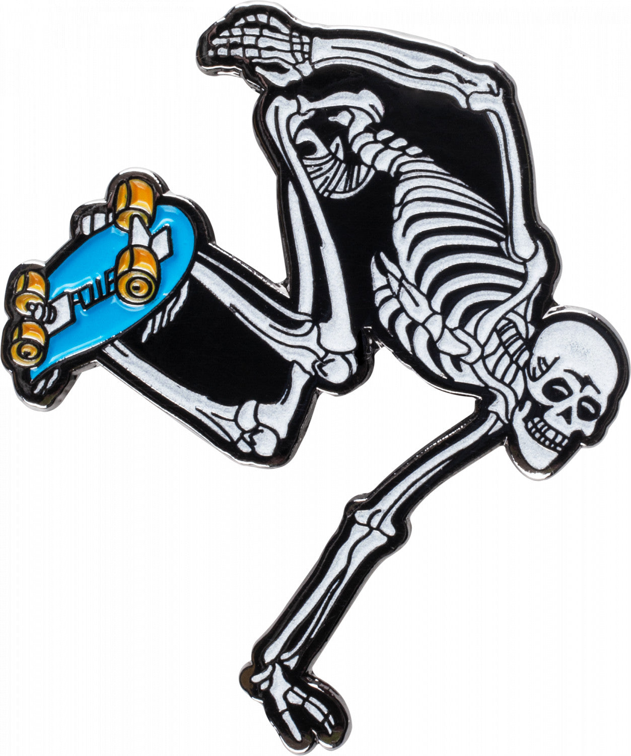 Powell Peralta Skateboarding Skeleton III Glow In The Dark Enamel Lapel Pin