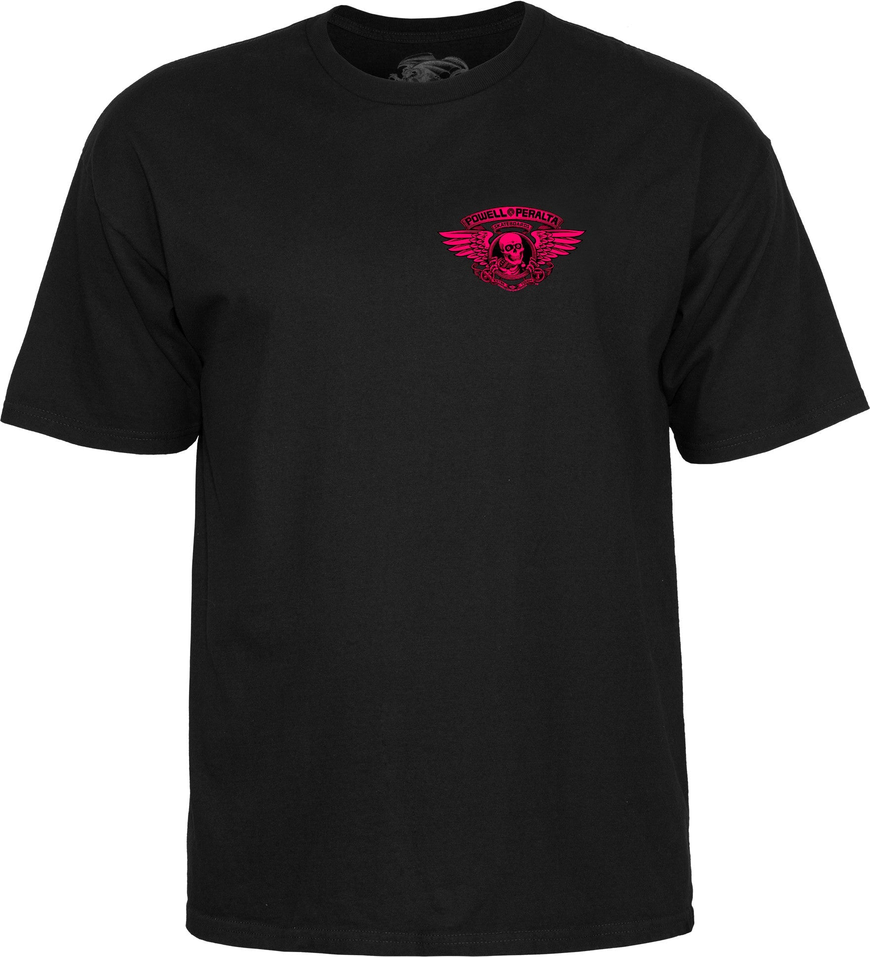 Powell Peralta Winged Ripper T-Shirt - Pink Blacklight Black
