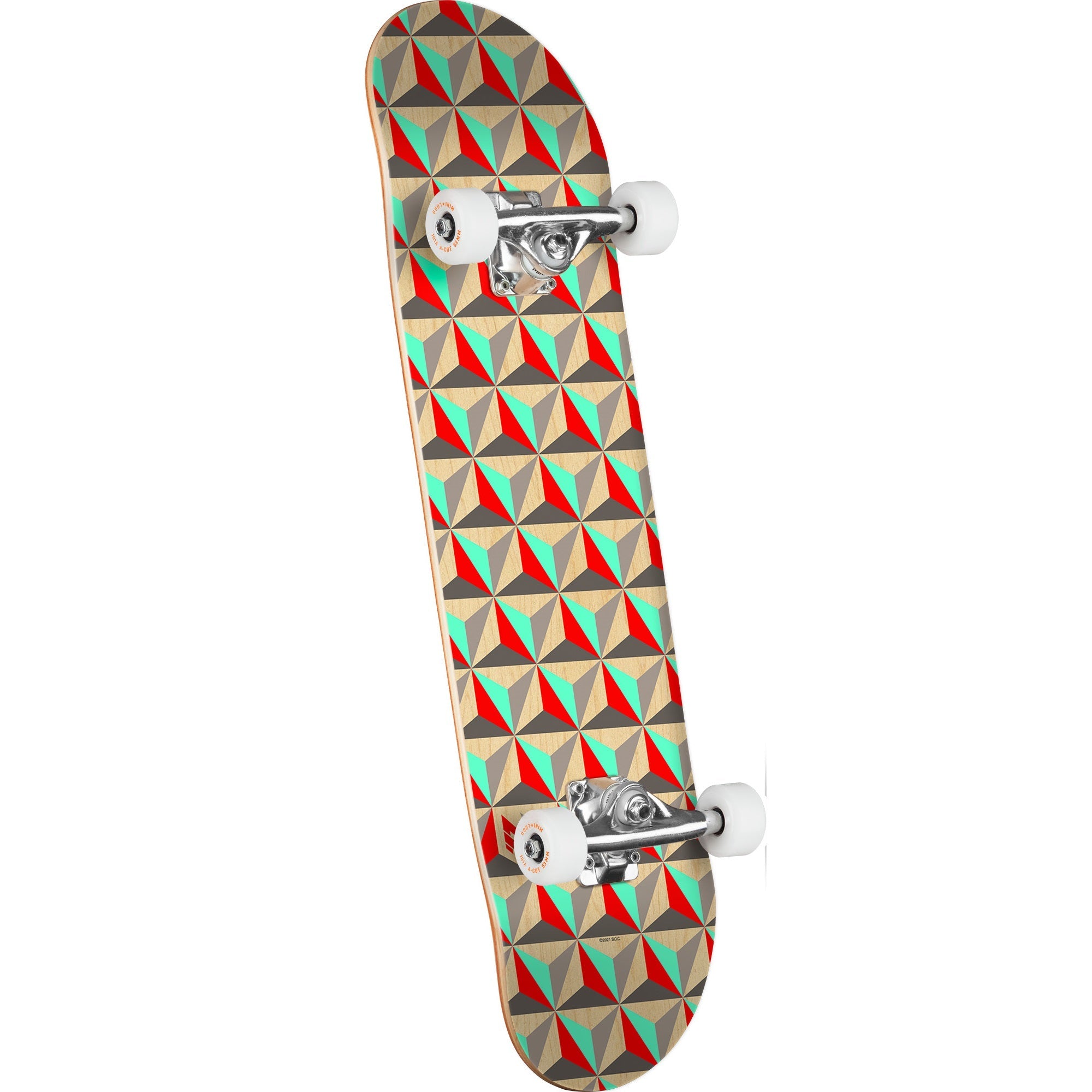 Mini Logo Birch Skateboard Assembly Pattern Tri - 7.5″