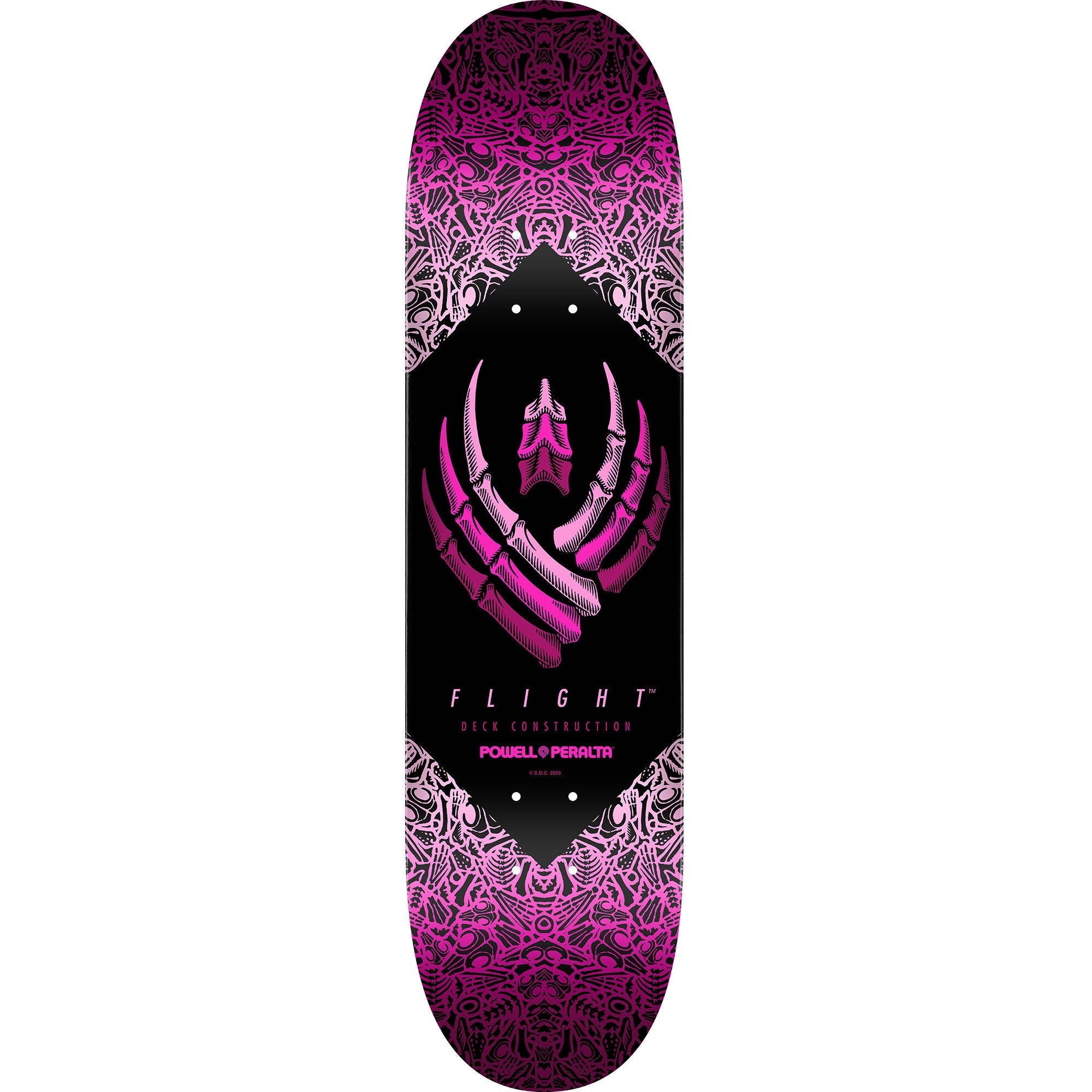 Powell Peralta Bones Flight Skateboard Deck - 8.0″ Pink