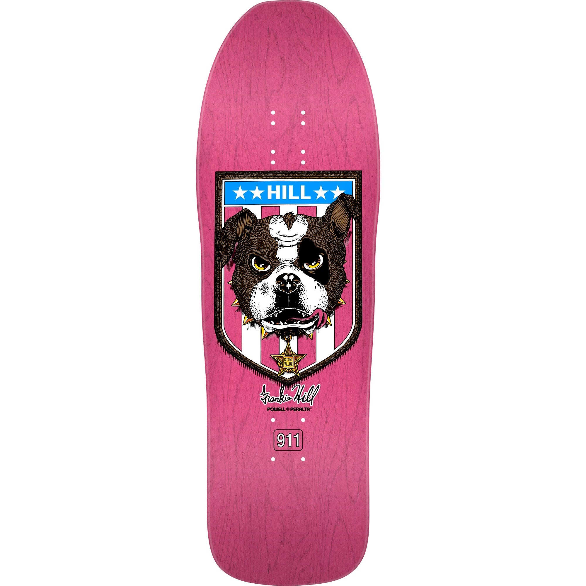 Powell Peralta Frankie Hill Bulldog Skateboard Deck - 10″ Pink Stain