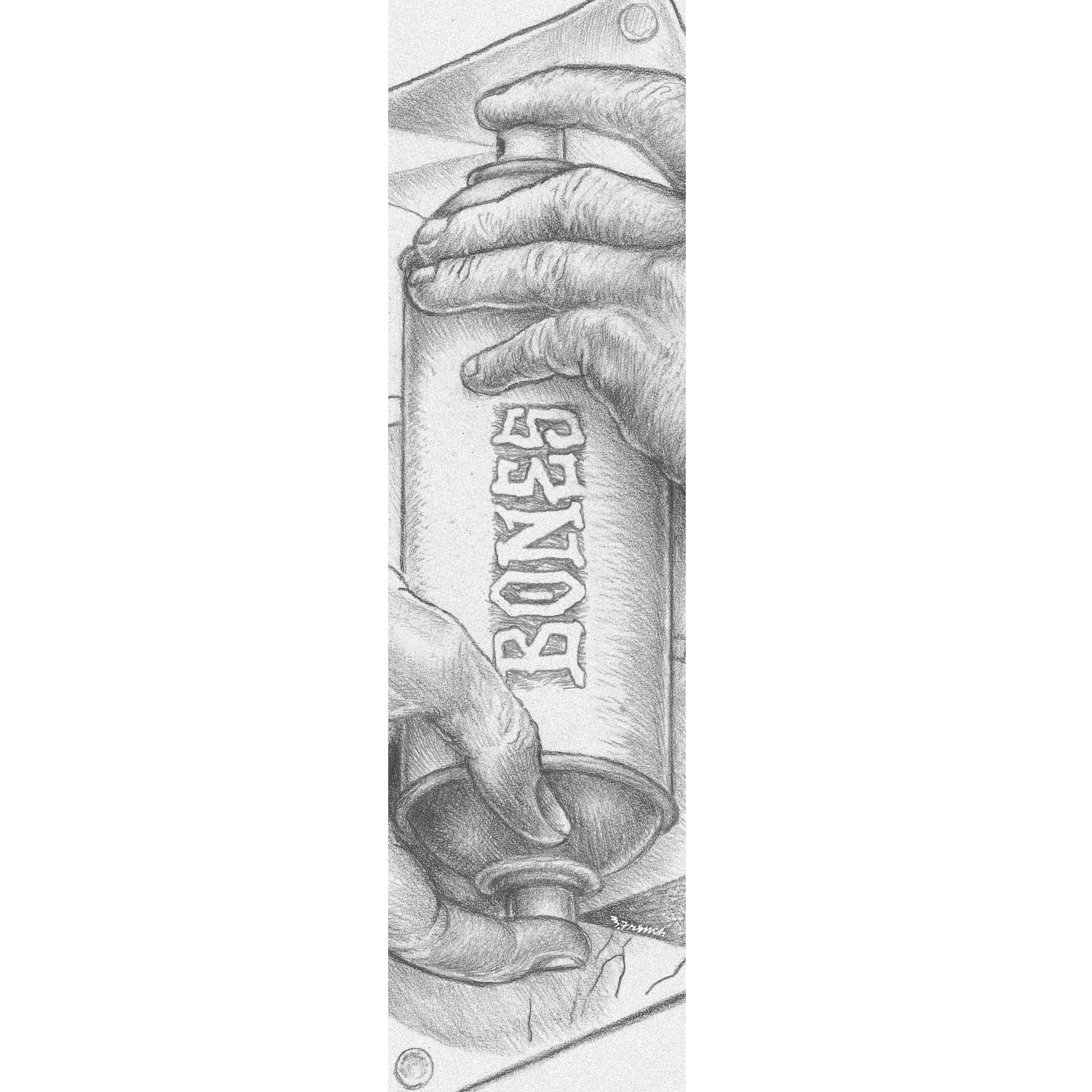 Bones Spraying Hands Single Sheet Griptape 9″x33″ - White