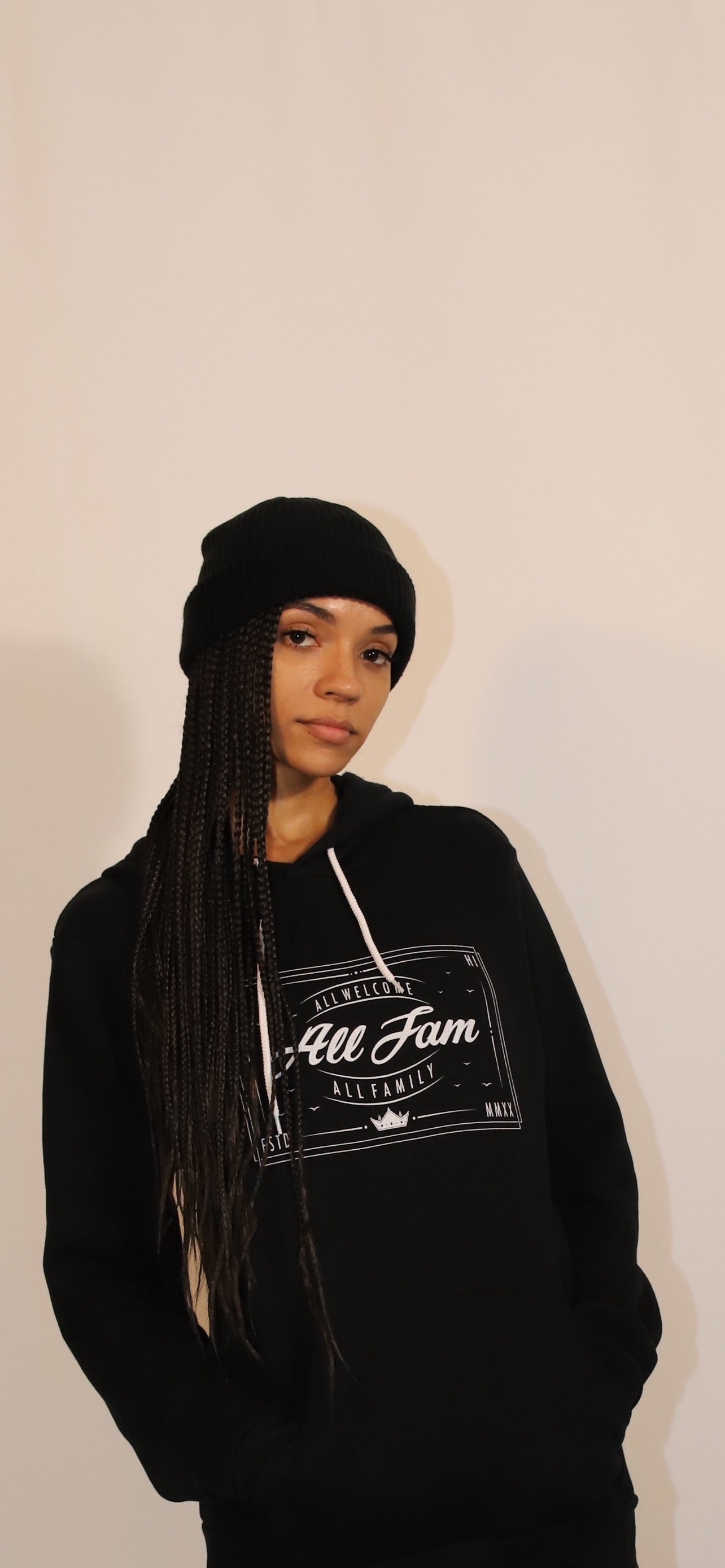 ALL FAM ALL WELCOME HOODIE (BLK/WHT)