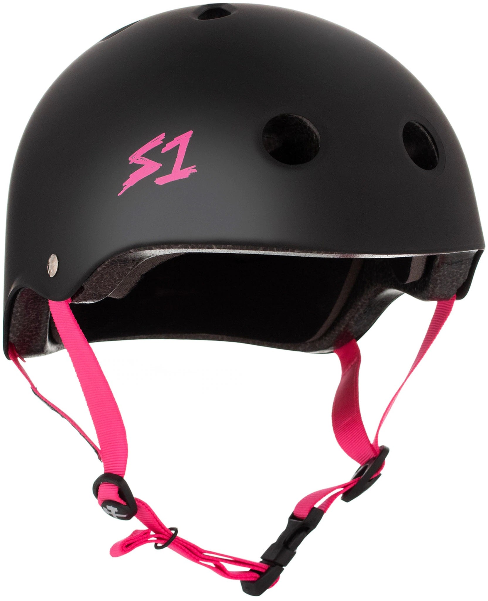 S1 Lifer Helmet - Black Matte/Pink Straps