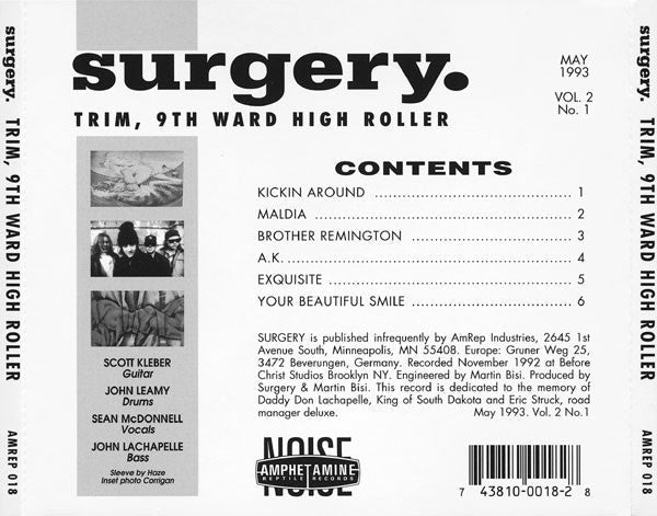 Surgery – Trim, 9th Ward High Roller CD *1993 RELEASE*