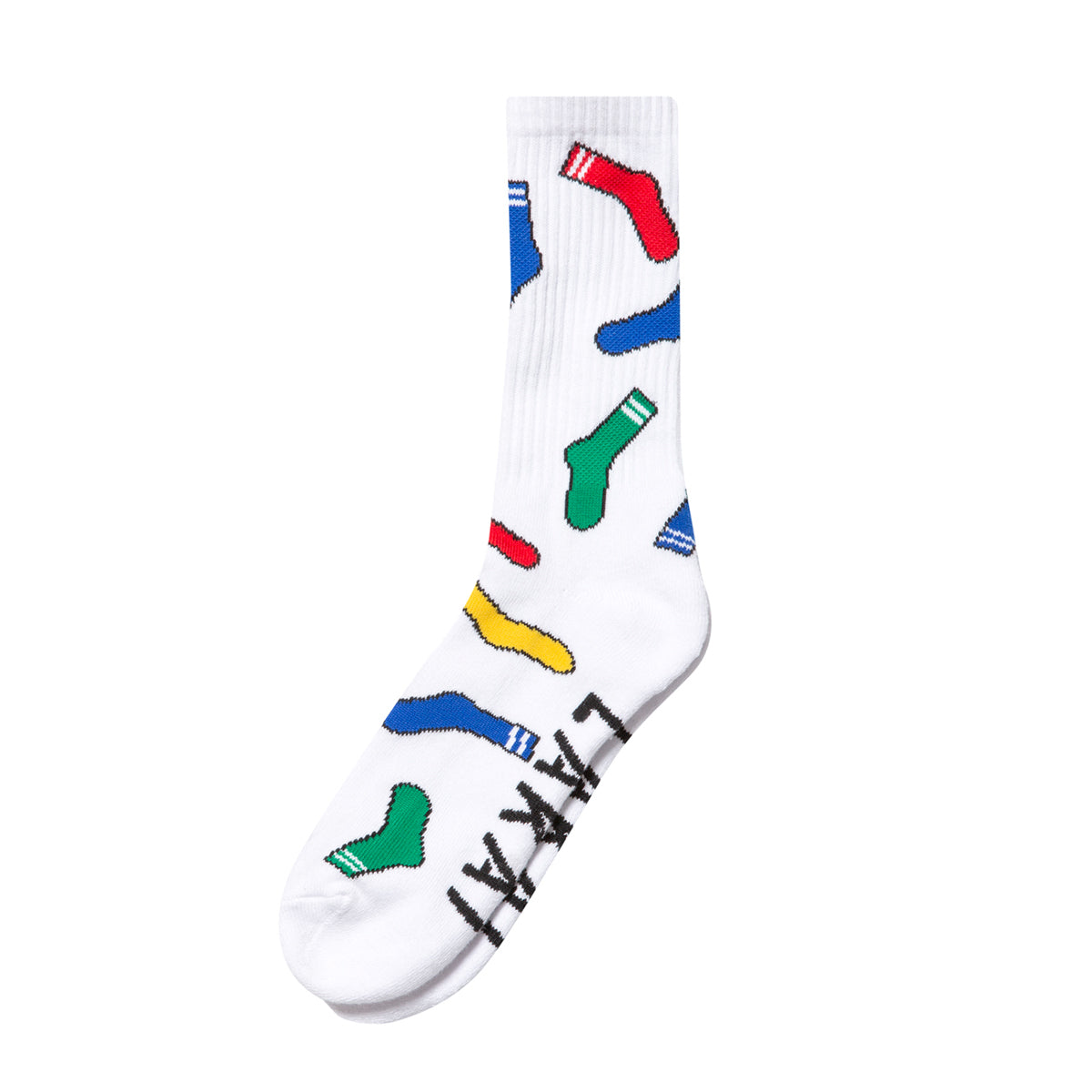 Lakai Cotton Jacquard Crew Sock - White