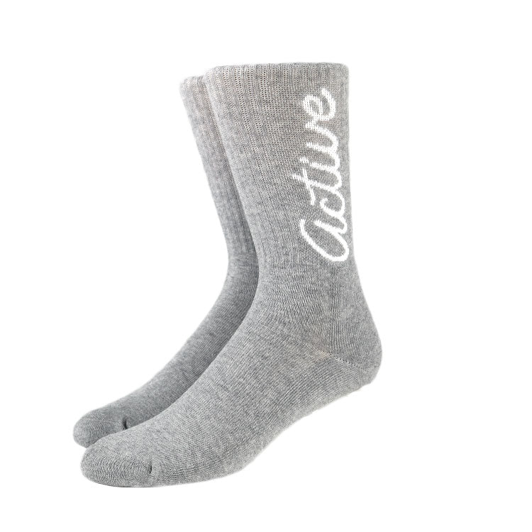 W Script Sock - Heather Grey