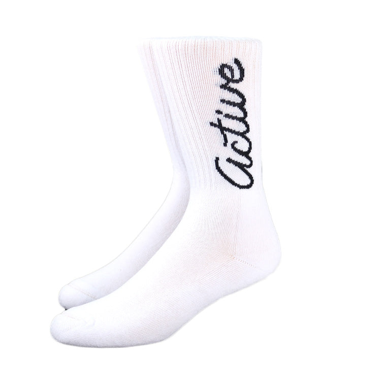 W Script Sock - White