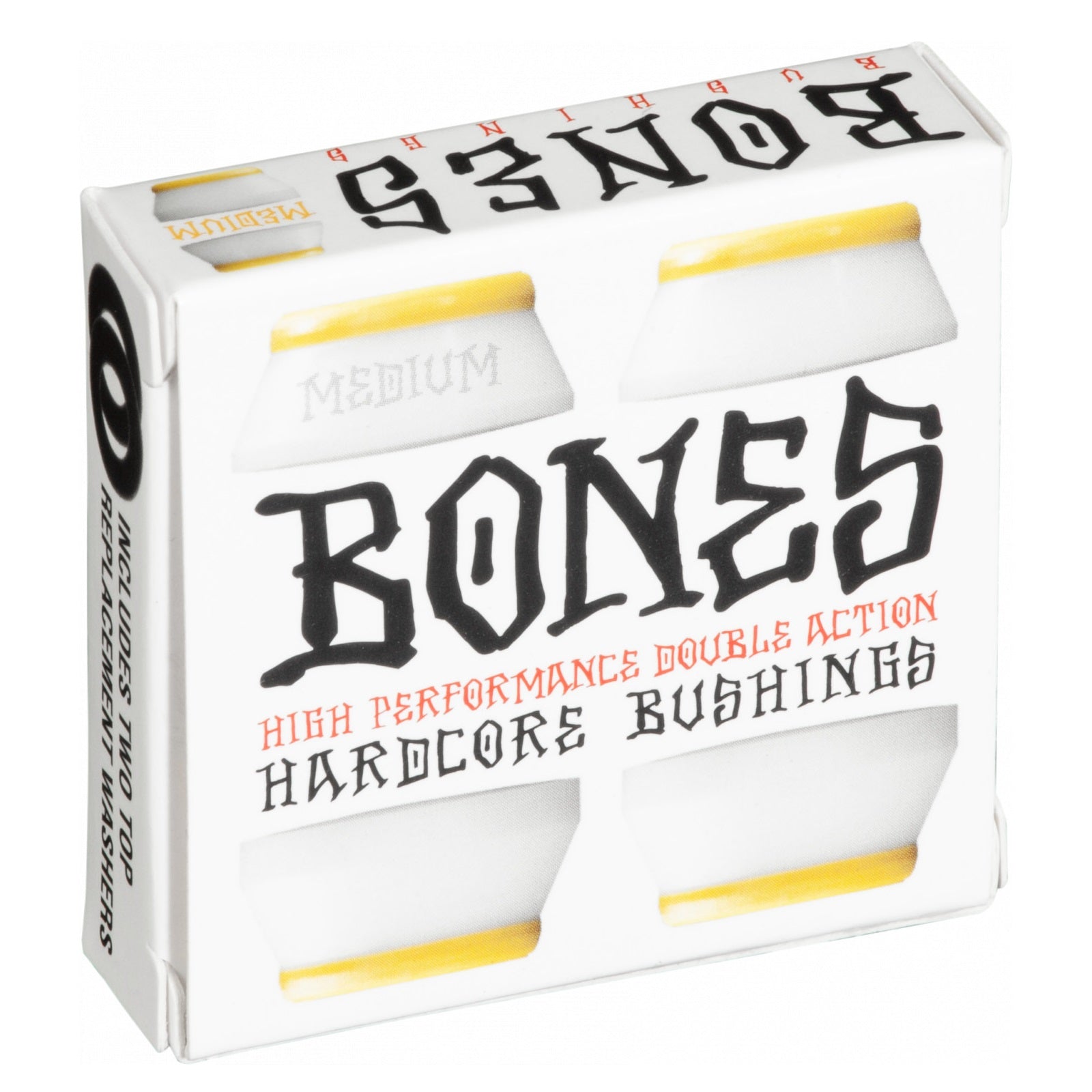 Bones Hardcore Medium Bushings 91a - Yellow/White (Set of 4)