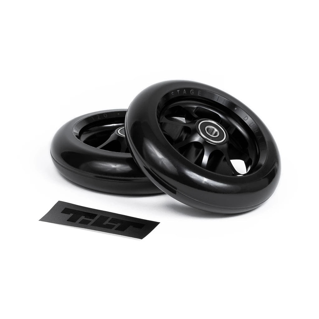 Tilt Durare Spoked Wheels 30x120mm - Black (Pair)