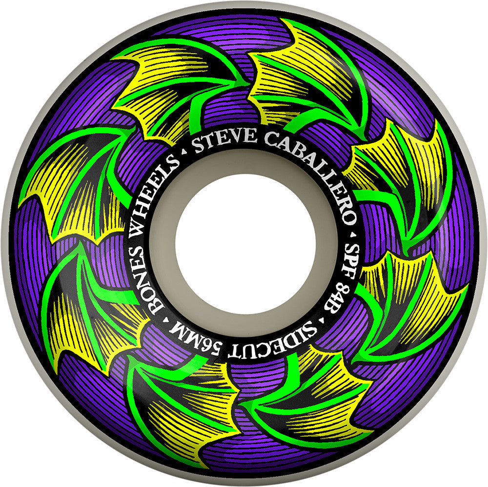 Bones SPF Caballero Bat Wings P5 Sidecut 56mm 104a Wheels - White (Set of 4)