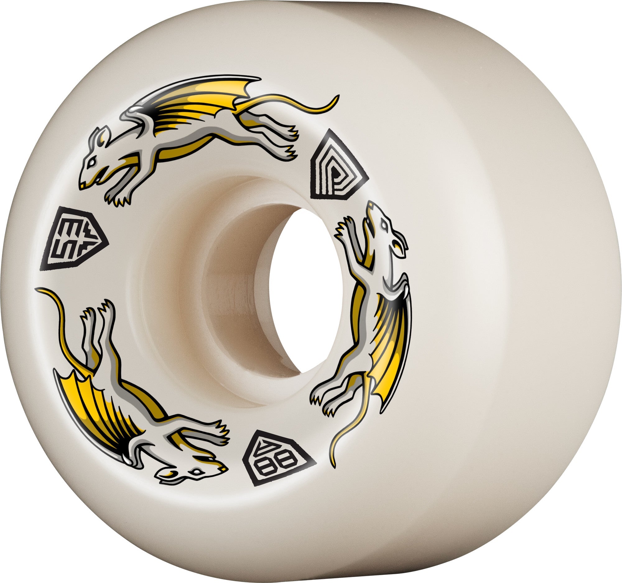 Powell Peralta Dragon Formula Nano Rats Wheels 53x33mm 88A - Off White (Set of 4)