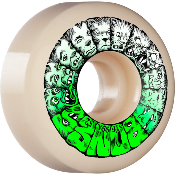 Bones STF Weird Wolf V5 Sidecut 52mm 99a Wheels - White (Set of 4)