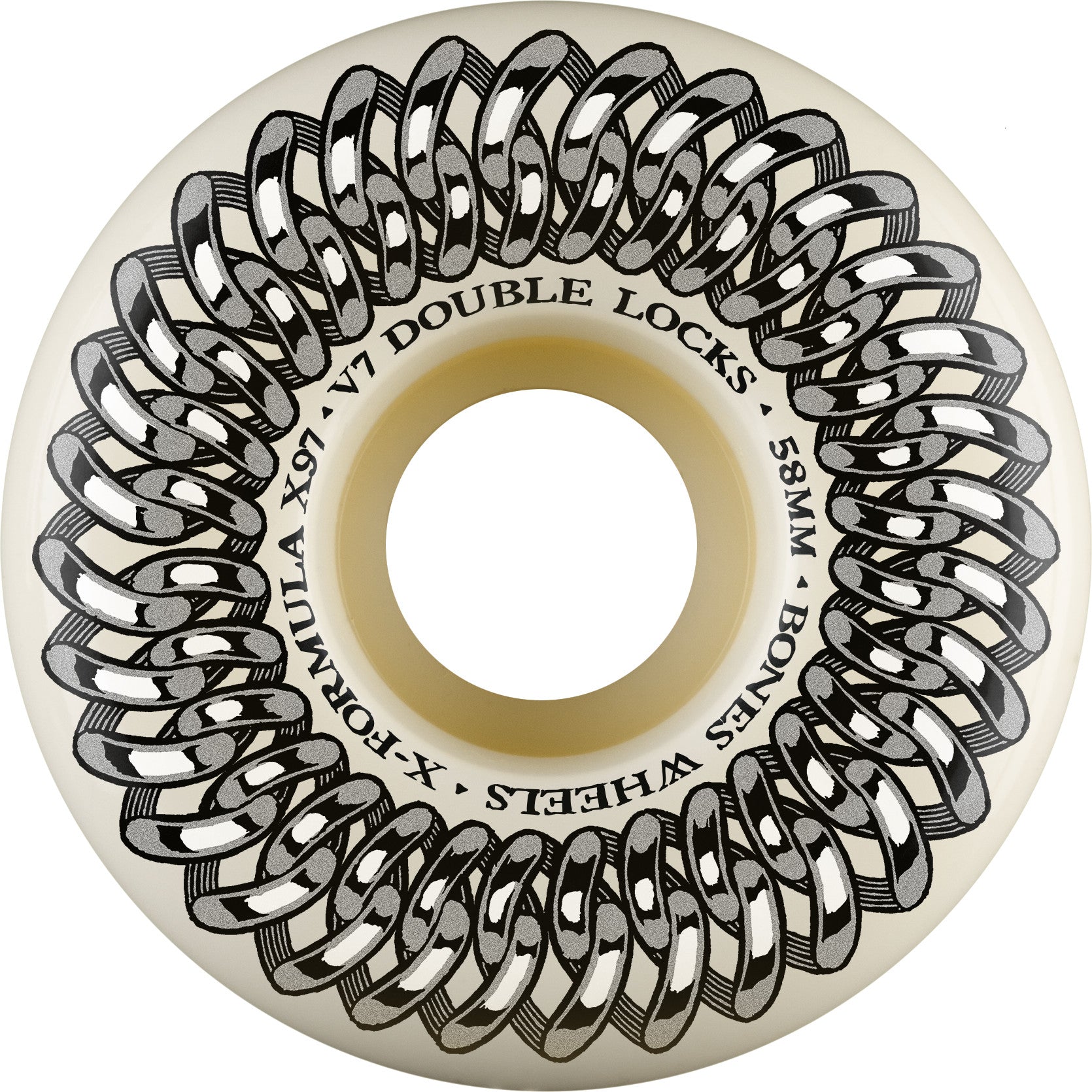 Bones X-Formula Double Lock V7 Sidecut 58mm 97a Wheels - White (Set of 4)