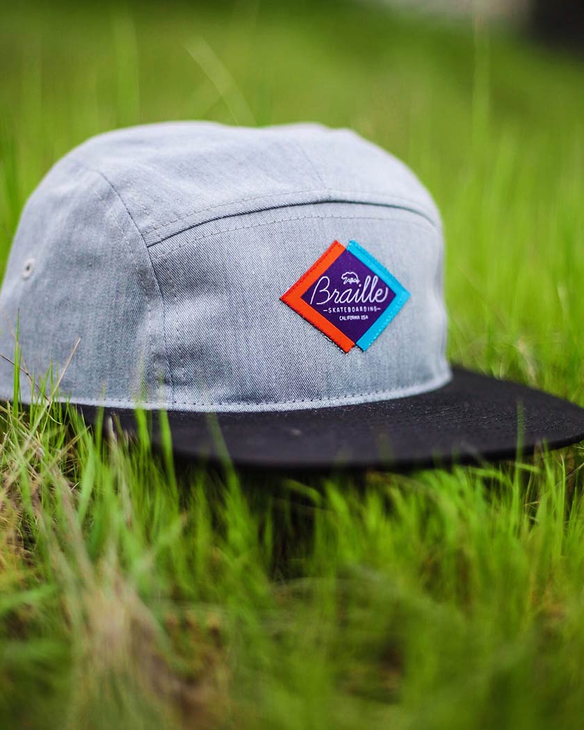 Grey 5 Panel Hat