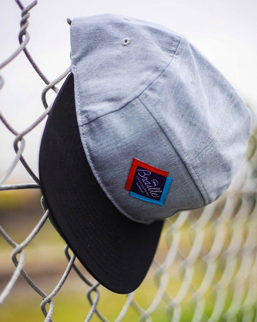 Grey 5 Panel Hat