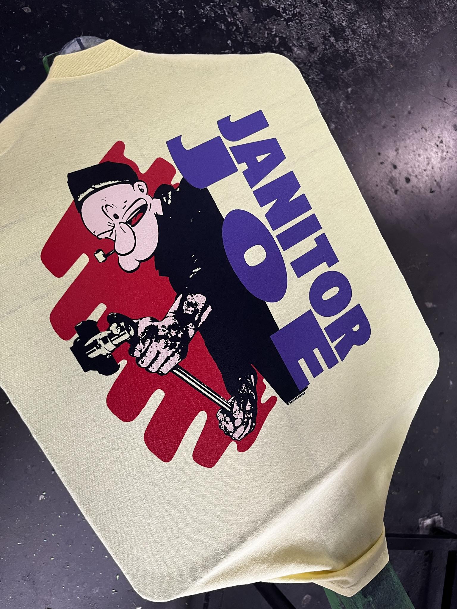 Janitor Joe "Popeye" T-Shirt W/ Amphetamine Reptile Noise back logo