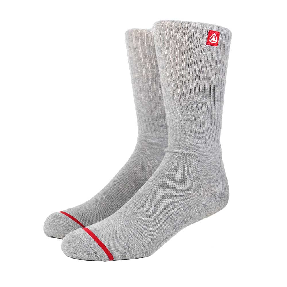 Icon Emblem Sock - Heather Grey