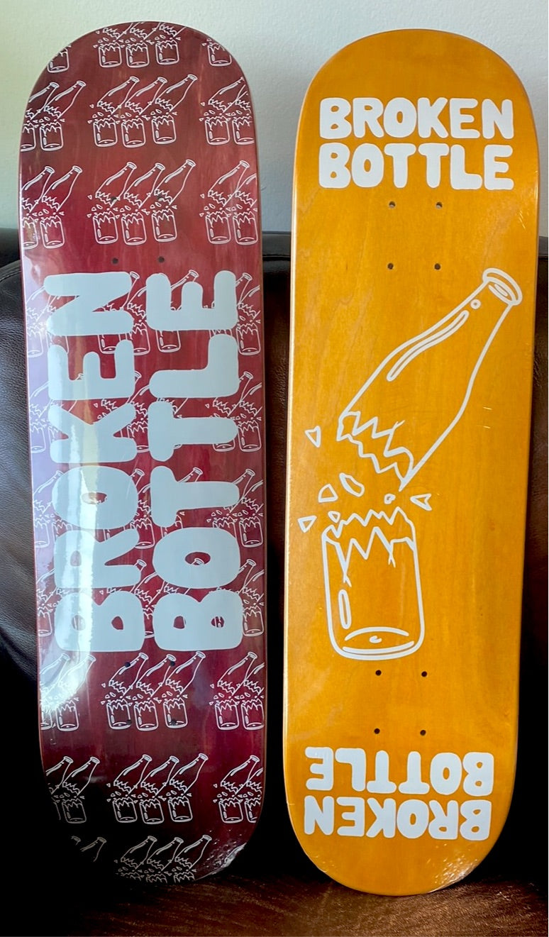 8.50" Full Popsicle Shape Broken Bottle Skateboard Deck