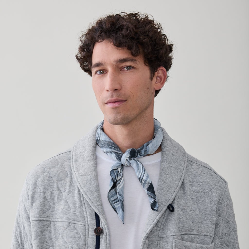 JB Plaid Bandana Blue