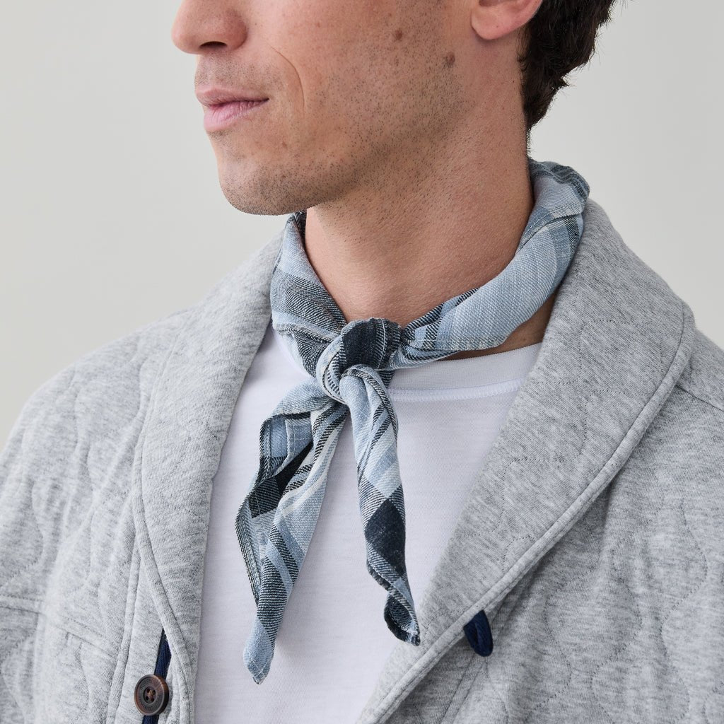 JB Plaid Bandana Blue