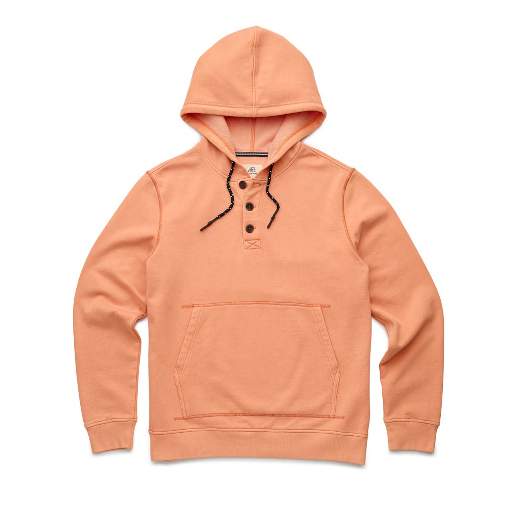 John Heavy Wash Hooded Henley - Burn Sienna